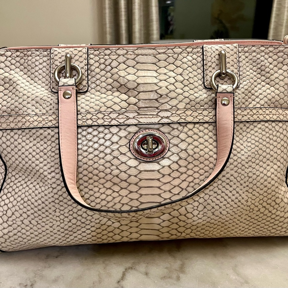 Coach Purse Pink Snake Skin